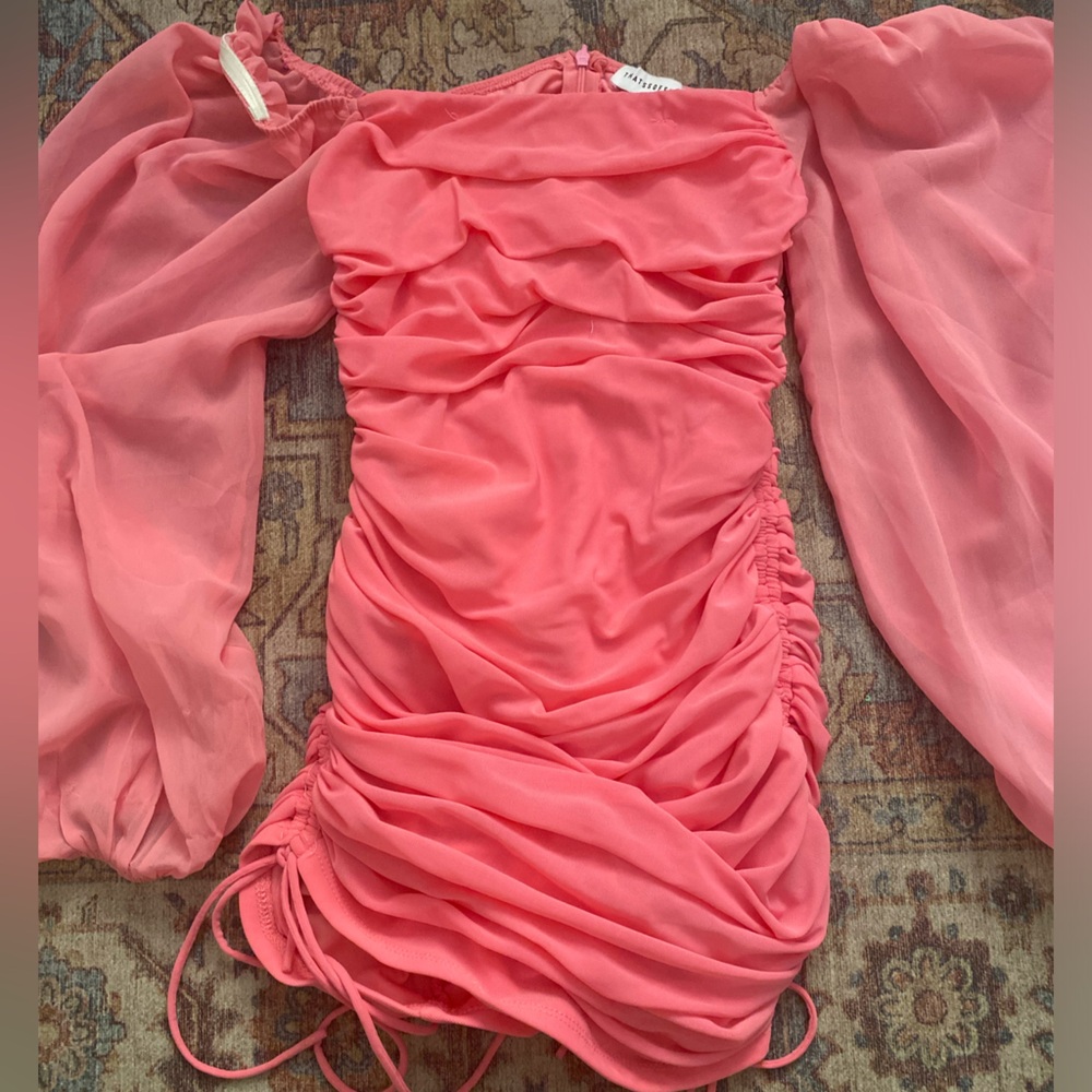Pink scrunched dress
